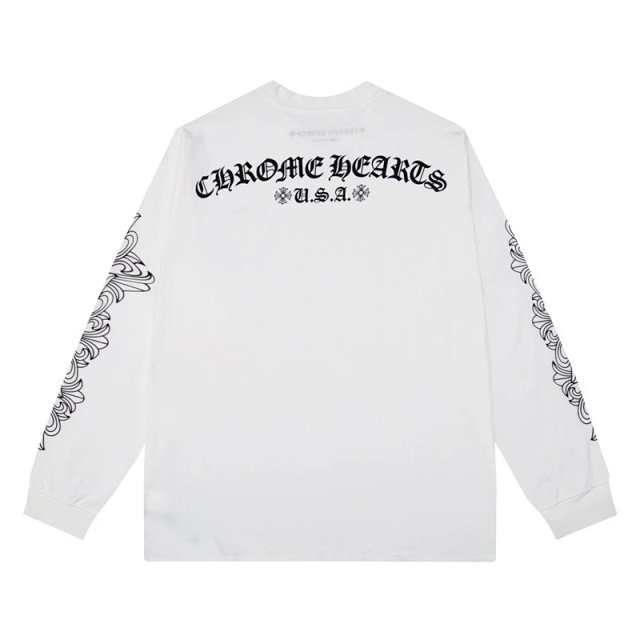 Chrome Hearts Chrome Hearts White Gothic Long Sleeve Cotton T-Shirt - Buy on Kakobuysheetfind