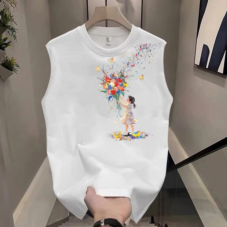 Other BrandName Artistic Girl Butterfly Print Sleeveless T-Shirt - Buy on Kakobuysheetfind