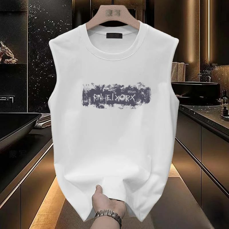 Other Brand XYZ White Sleeveless Graffiti Cotton Streetwear T-Shirt - Buy on Kakobuysheetfind