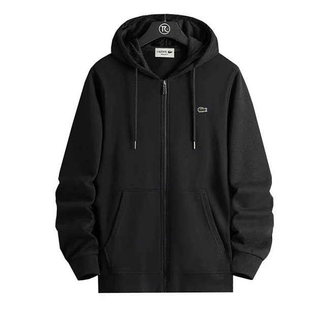 Lacoste Lacoste Black Zip Hoodie Crocodile Logo Fleece Jacket - Buy on Kakobuysheetfind
