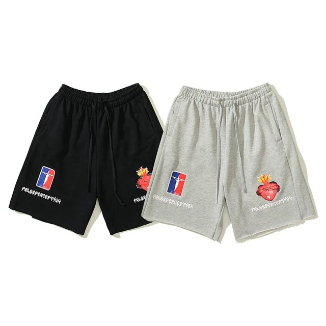 False Perception False Perception Cotton Flaming Heart Street Shorts - Buy on Kakobuysheetfind