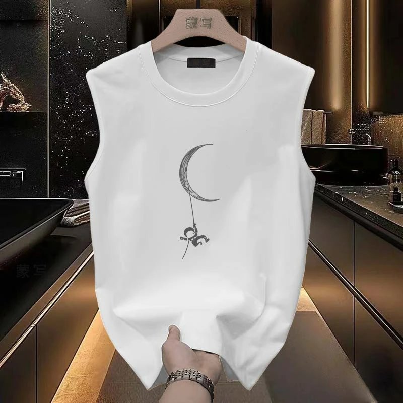 Other Brand X White Sleeveless T-Shirt Moon Rope Print - Buy on Kakobuysheetfind