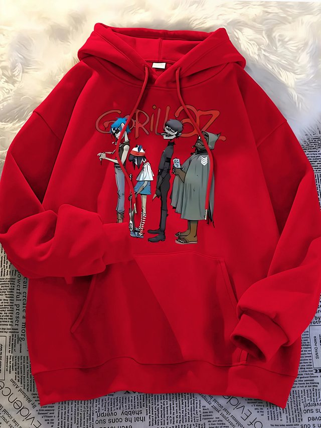 Other Other Red Cartoon Graphic Streetwear Hoodie Unisex - Buy on Kakobuysheetfind