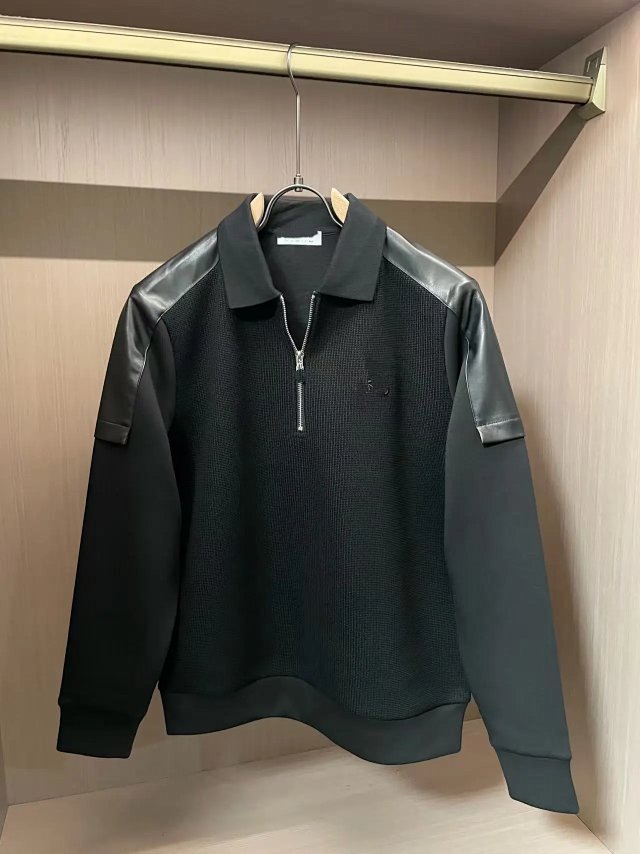  Loro Pian Loro Piana Black Wool Leather Half Zip Jacket - Buy on Kakobuysheetfind