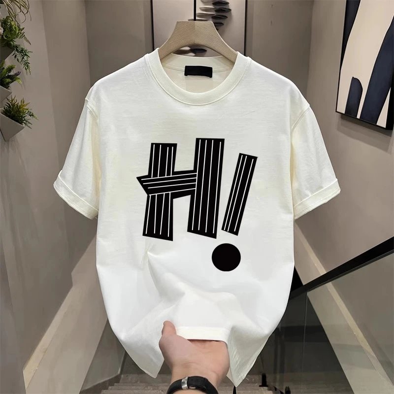 Other OtherBrand Minimalist White “HI!” Cotton T-Shirt Unisex - Buy on Kakobuysheetfind