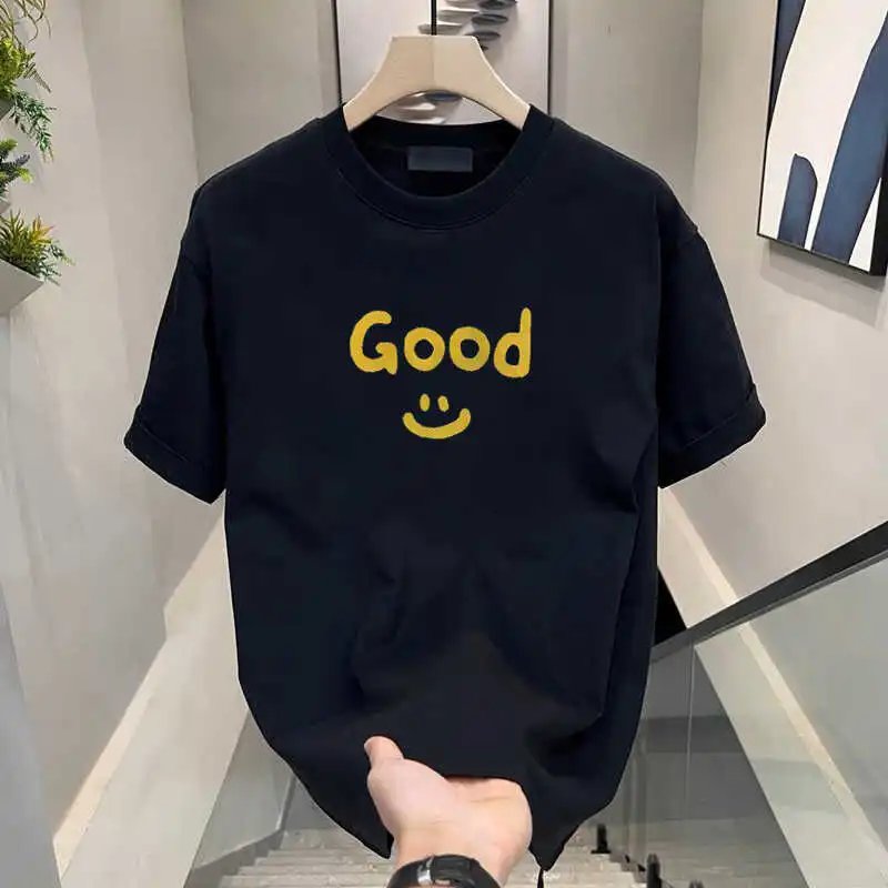 Other Black Smile Face “Good” Cotton Unisex Casual T-Shirt - Buy on Kakobuysheetfind