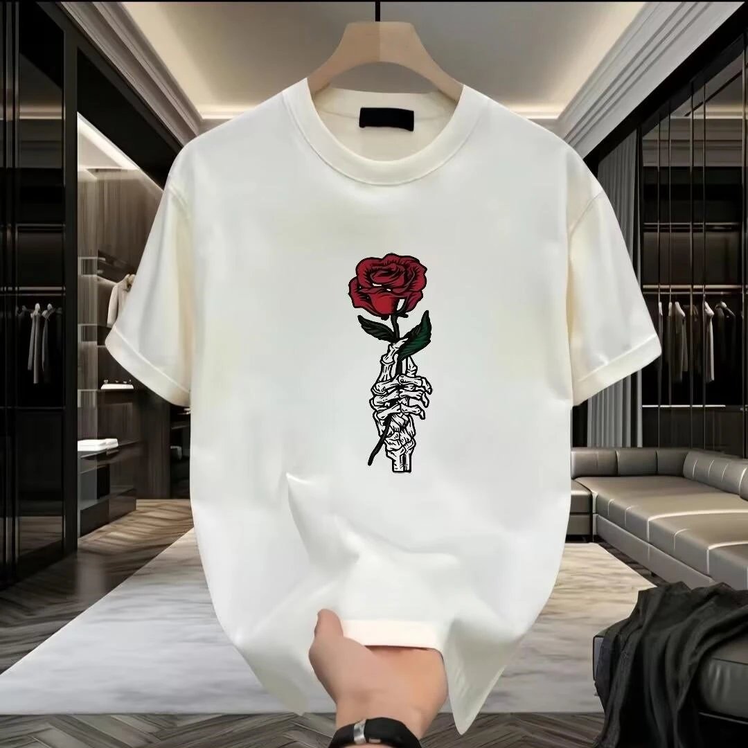 Other Brand X White Skull Rose Gothic Cotton T-Shirt - Buy on Kakobuysheetfind