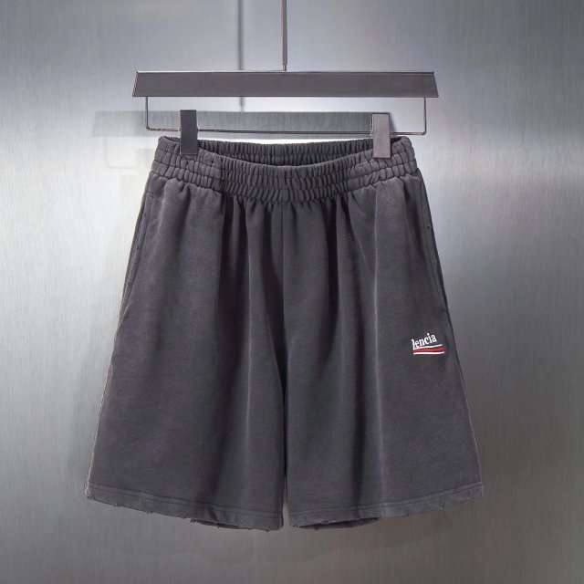 Balenciaga Balenciaga Paris Dark Gray Embroidered Cotton Sweat Shorts - Buy on Kakobuysheetfind