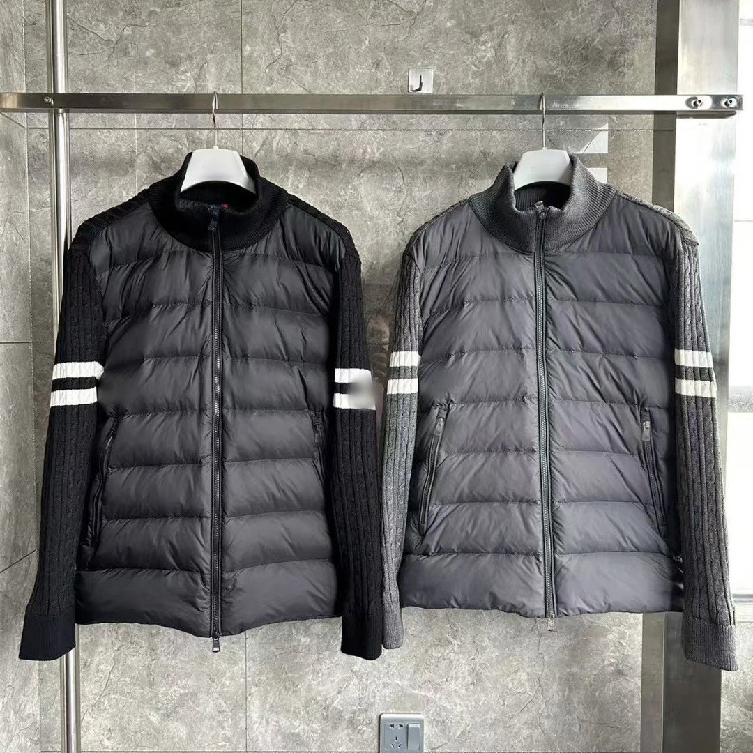 Thom Browne Thom Browne Black Nylon Wool Knit Sleeve Jacket - Buy on Kakobuysheetfind