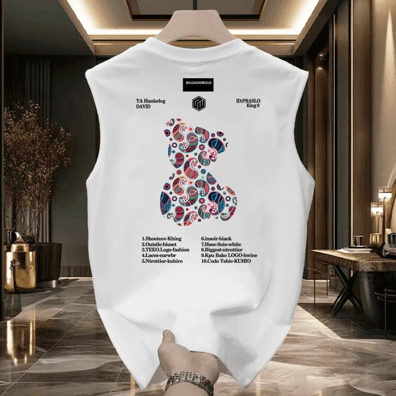 Other MAGNANIMOUS Colorful Bear Graphic Sleeveless Cotton T-Shirt - Buy on Kakobuysheetfind
