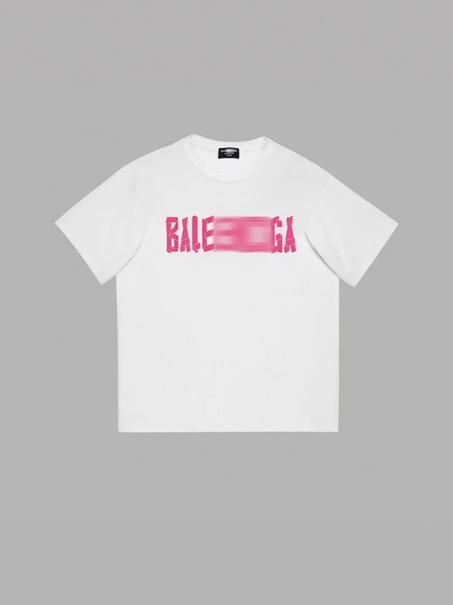  Balenciaga Balenciaga White Pink Logo Cotton T-Shirt Unisex Streetwear - Buy on Kakobuysheetfind