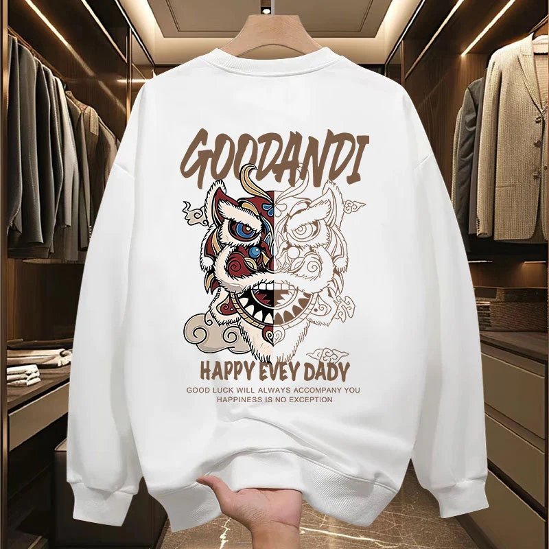 Other GOODANDI White Chinese Totem Street Style Sweatshirt - Buy on Kakobuysheetfind