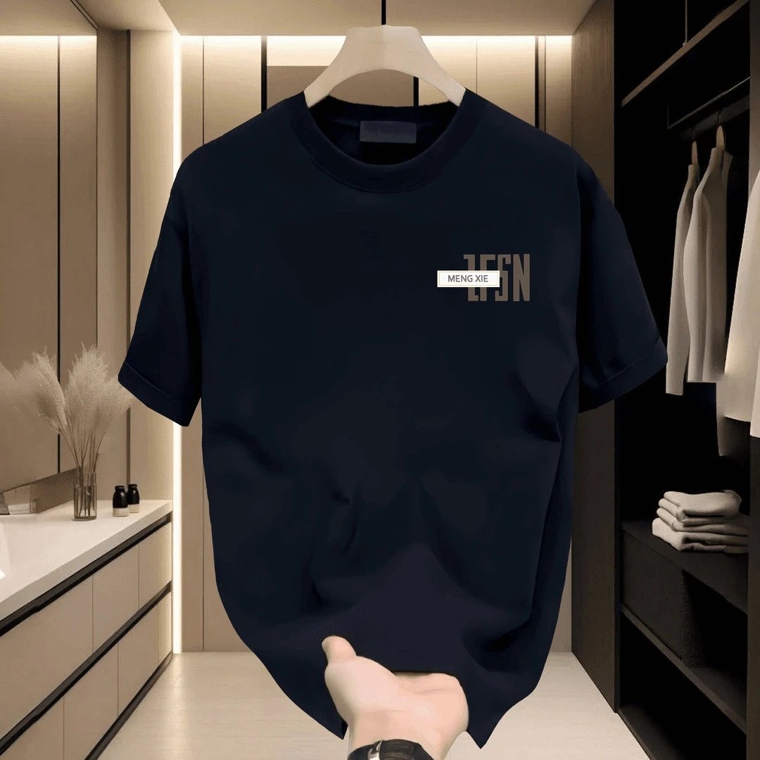 Other MENG XIE Deep Blue Minimalist Unisex Cotton T-Shirt - Buy on Kakobuysheetfind