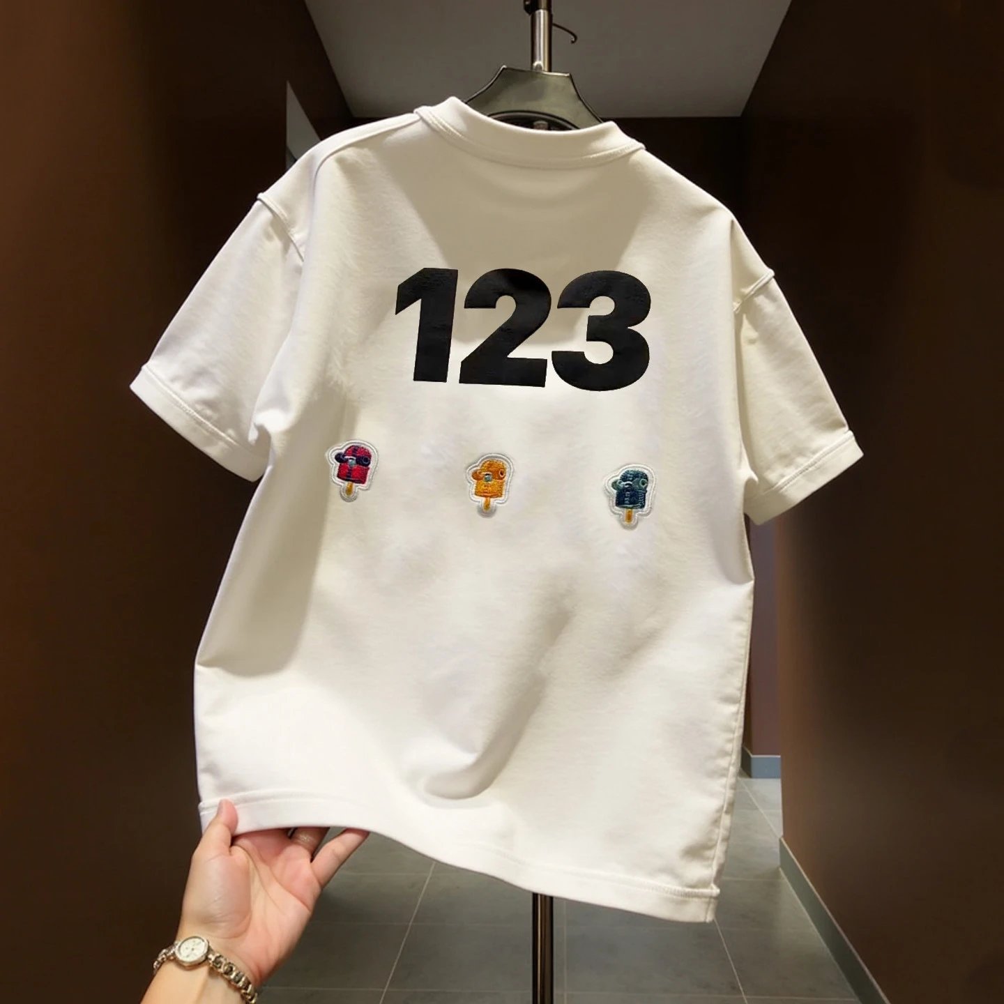 Other OtherBrand 123 Print Ice Cream Patch White T-Shirt - Buy on Kakobuysheetfind