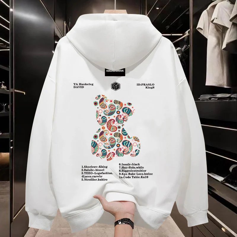 Other MAGONANIMOUS White Paisley Bear Unisex Streetwear Hoodie - Buy on Kakobuysheetfind