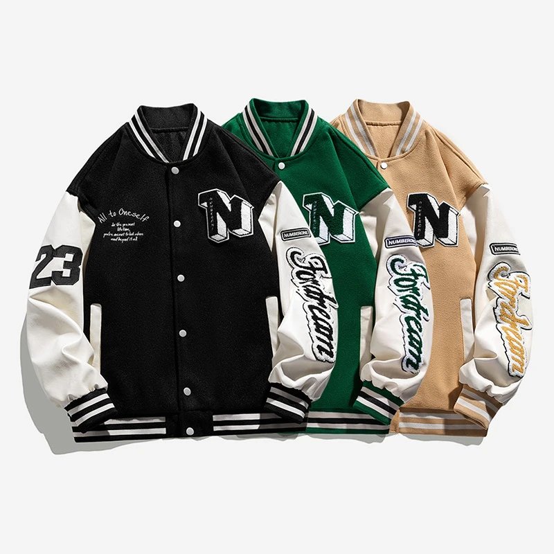 Other Unisex Vintage Varsity Jacket N 23 Sherpa Baseball Coat - Buy on Kakobuysheetfind