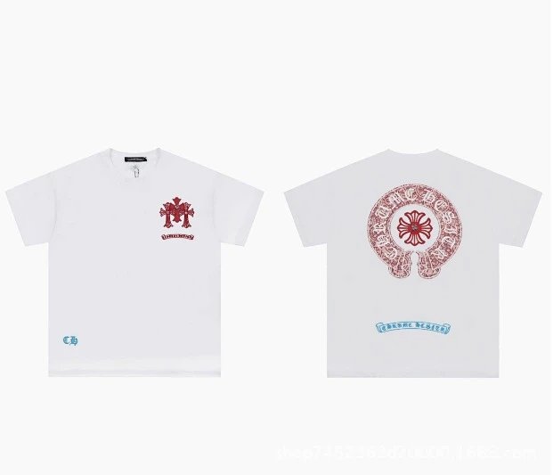 Chrome Hearts Chrome Hearts White Red Cross Horseshoe Graphic T-Shirt - Buy on Kakobuysheetfind