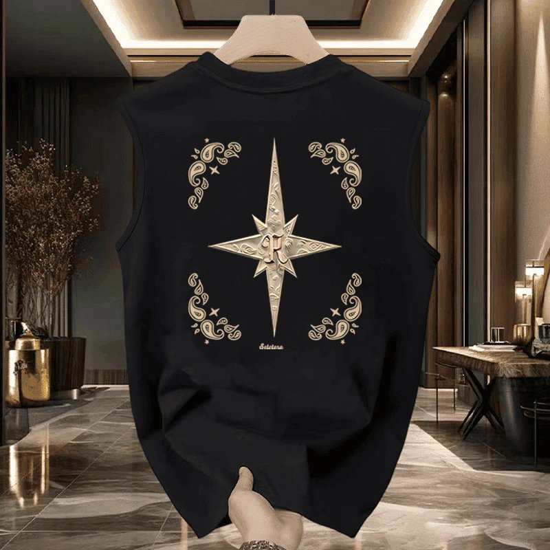 Other Solesana Vintage Black Compass Paisley Sleeveless T-Shirt - Buy on Kakobuysheetfind