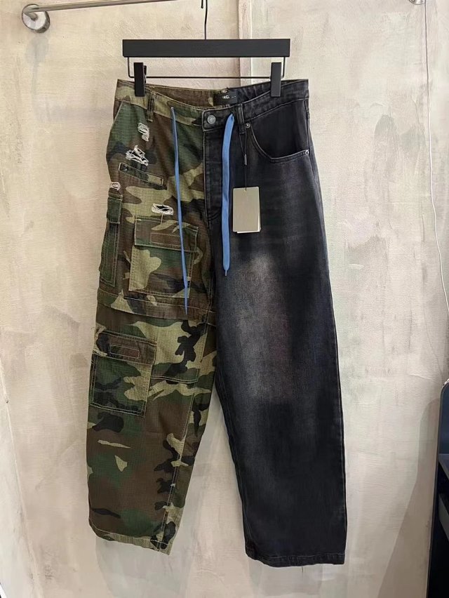 Balenciaga Balenciaga Camo Patchwork Denim Cargo Jeans Ripped Loose - Buy on Kakobuysheetfind