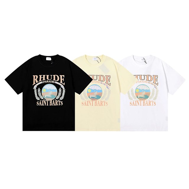 Rhude Rhude Saint Barts Badge Print Cotton T-Shirt - Buy on Kakobuysheetfind