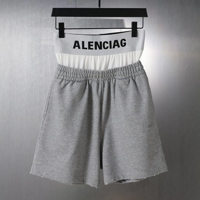 Balenciaga Balenciaga Gray Cotton Terry Logo Waist Sweat Shorts - Buy on Kakobuysheetfind