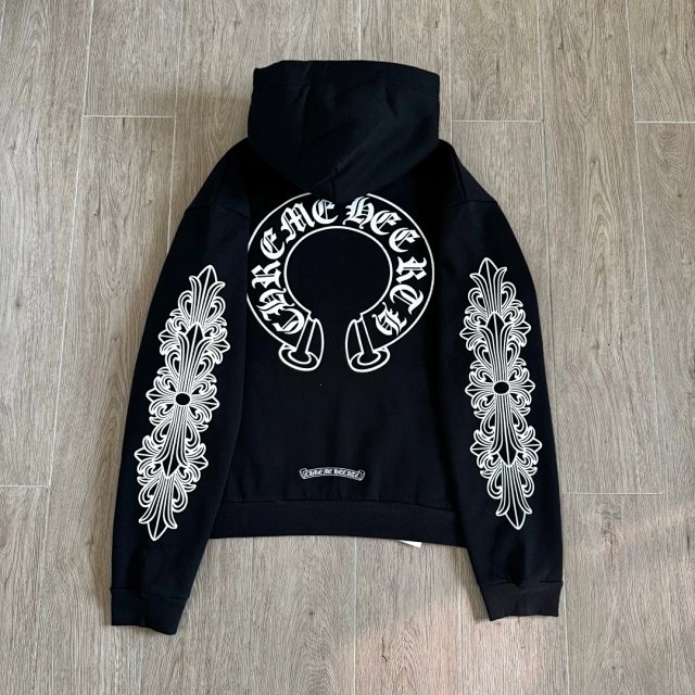 Chrome Hearts Chrome Hearts Black Fleece Hoodie Cross Floral Horseshoe - Buy on Kakobuysheetfind