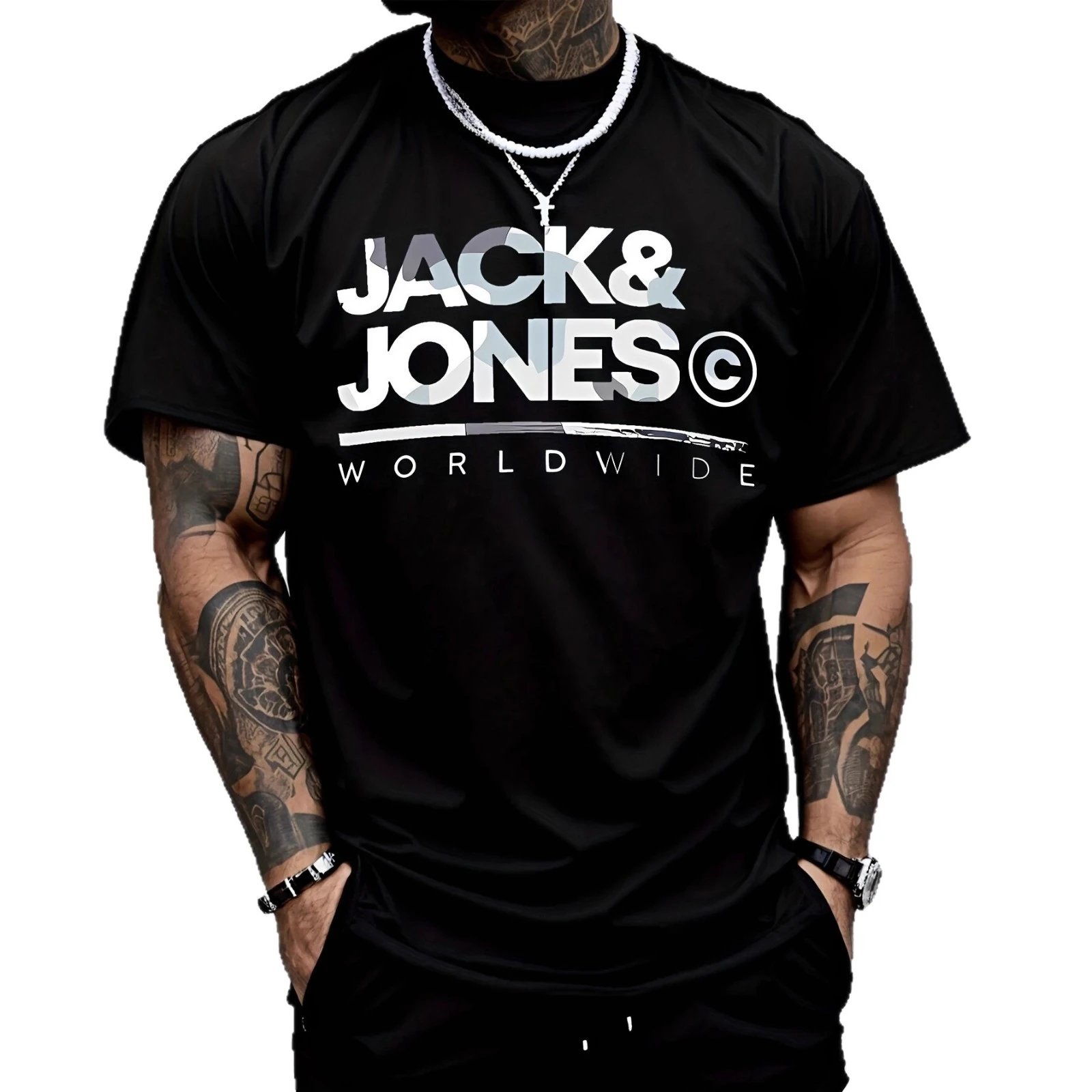 Jack Jones Jack & Jones Black Worldwide Cotton T-Shirt - Buy on Kakobuysheetfind
