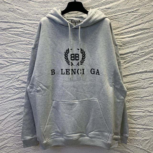 Balenciaga Balenciaga Grey Laurel Logo Unisex Cotton Hoodie - Buy on Kakobuysheetfind