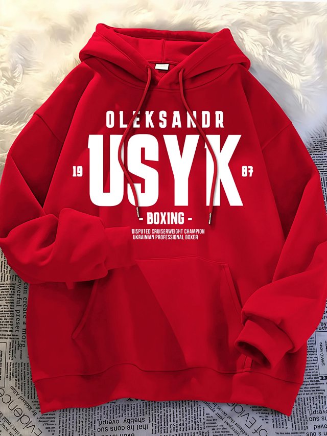 Other USYK BOXING Red Hoodie Unisex Streetwear Pullover - Buy on Kakobuysheetfind
