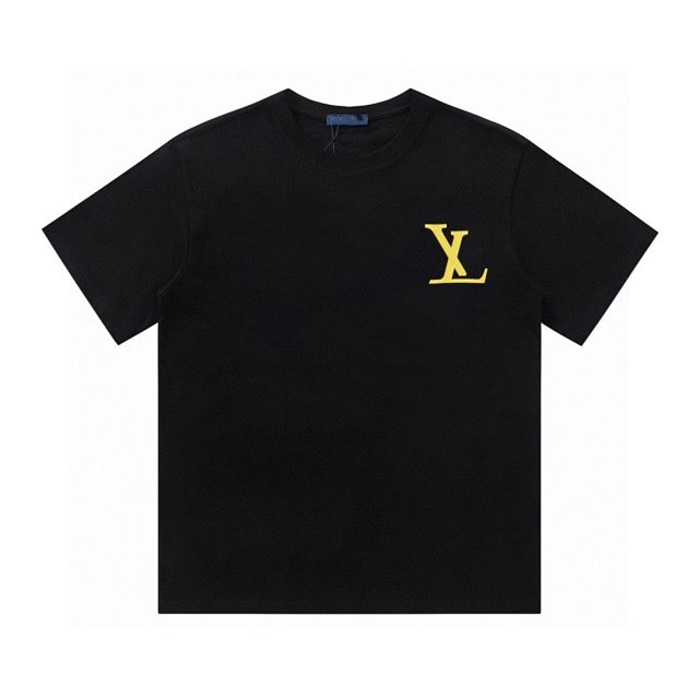  Louis Vuitton Louis Vuitton Black Yellow LV Logo Cotton T-Shirt Unisex - Buy on Kakobuysheetfind