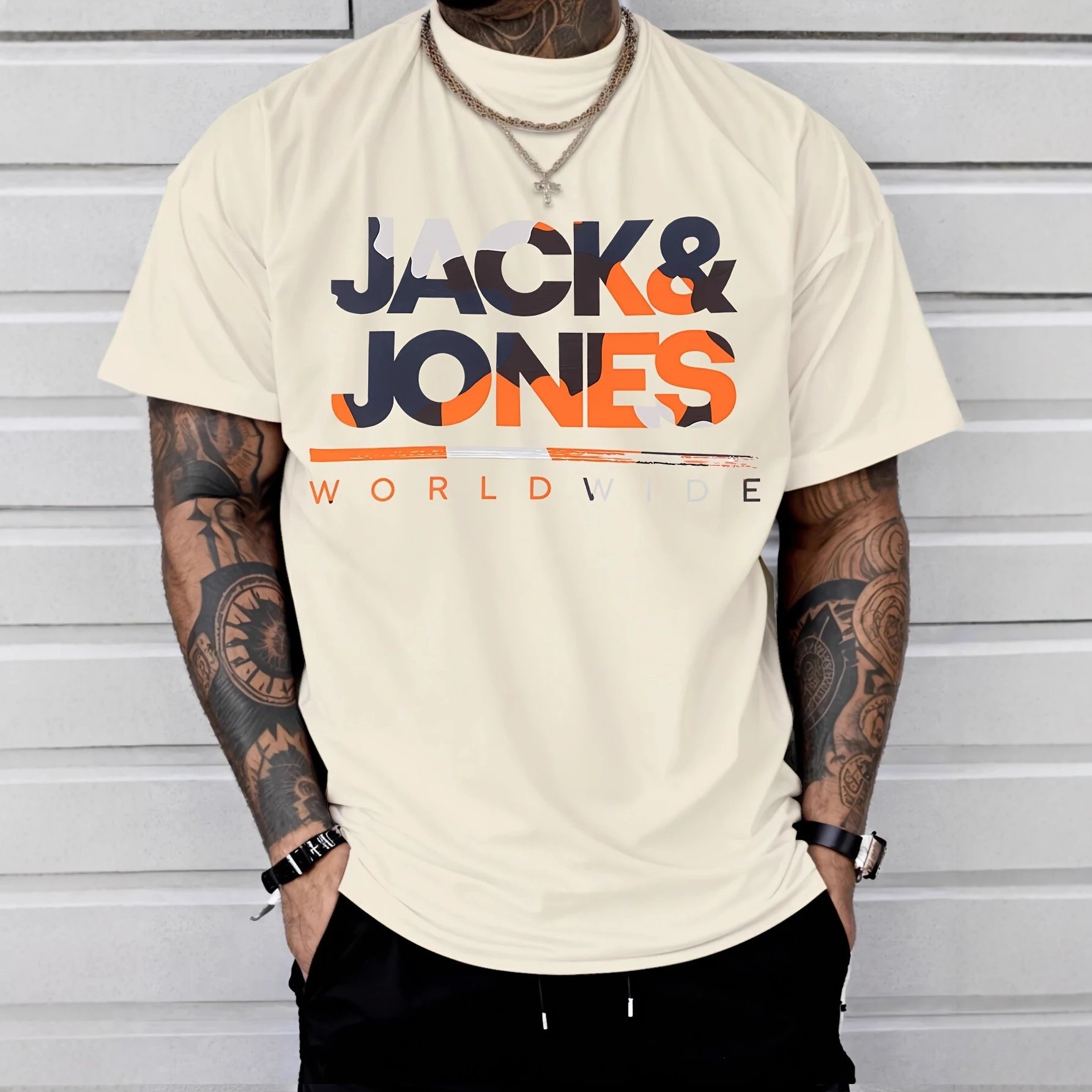 Jack Jones Jack & Jones Beige Logo Cotton T-Shirt Men - Buy on Kakobuysheetfind