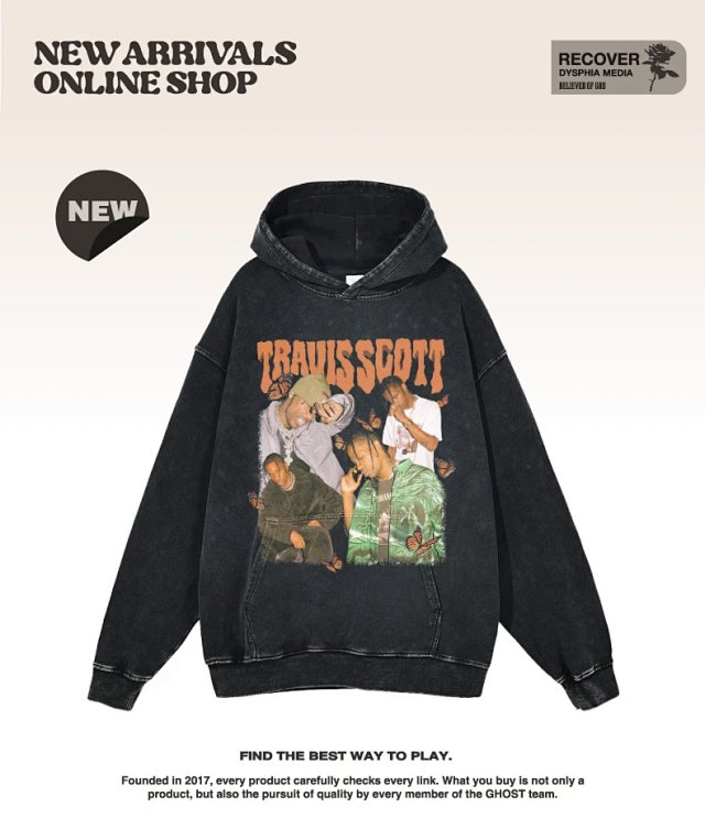 Other Vintage Black Totem Street Print Unisex Loose Hoodie - Buy on Kakobuysheetfind