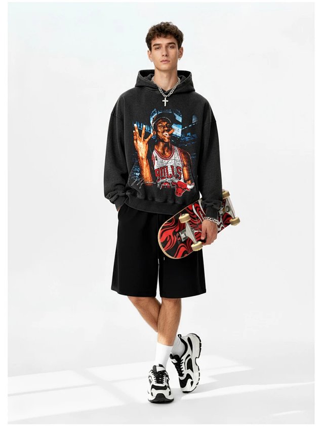 Other HoodiesOther Street Series Black Basketball Print Hoodie - Buy on Kakobuysheetfind