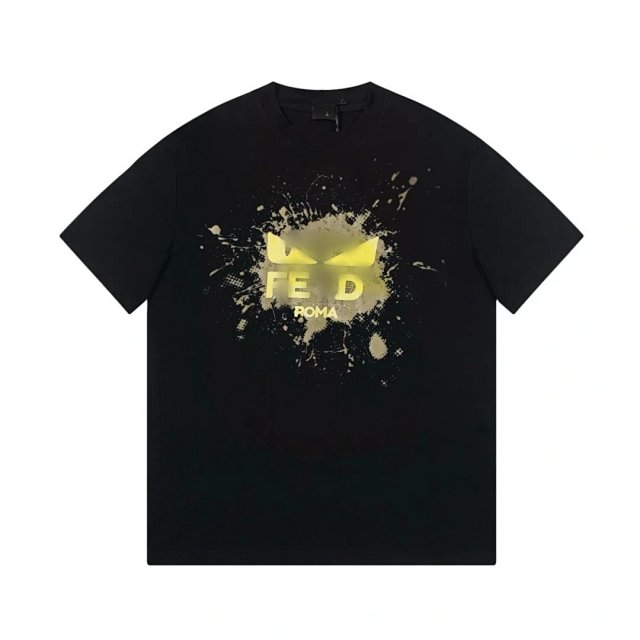 Fendi Fendi Black Monster Eyes Gold Splatter Roma T-Shirt - Buy on Kakobuysheetfind