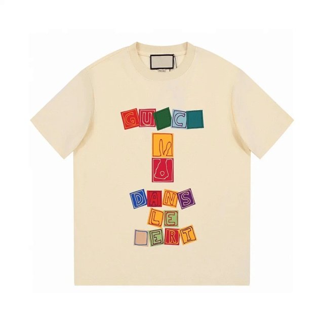 Gucci Gucci Beige Cotton Letter Block Print Unisex T-Shirt - Buy on Kakobuysheetfind
