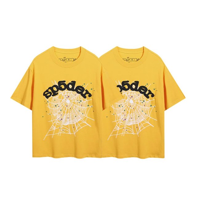 Sp5der Sp5der Yellow Spider Web Logo Cotton T-Shirt - Buy on Kakobuysheetfind
