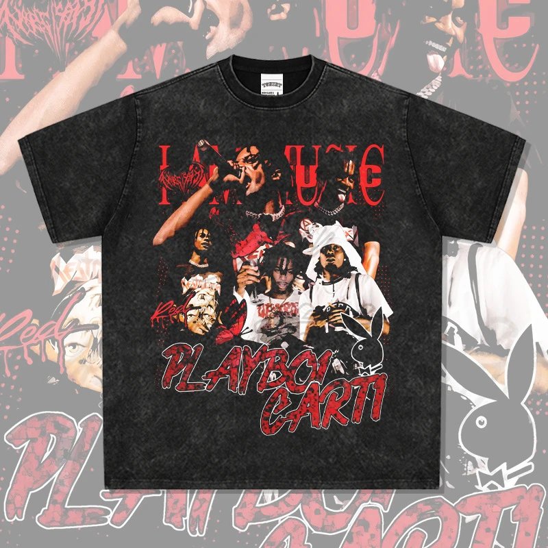 Playboi Carti Playboi Carti Vintage Rock Graphic Black Cotton T-Shirt - Buy on Kakobuysheetfind