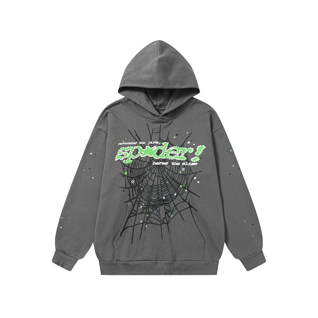 Sp5der Sp5der Grey Spider Web Print Unisex Pullover Hoodie - Buy on Kakobuysheetfind