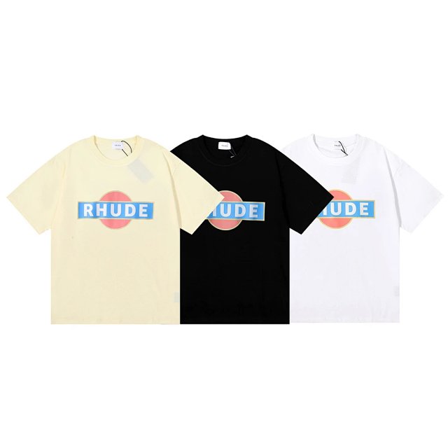 Rhude Rhude Beige Cotton Sunset Logo Crew Neck T-Shirt - Buy on Kakobuysheetfind