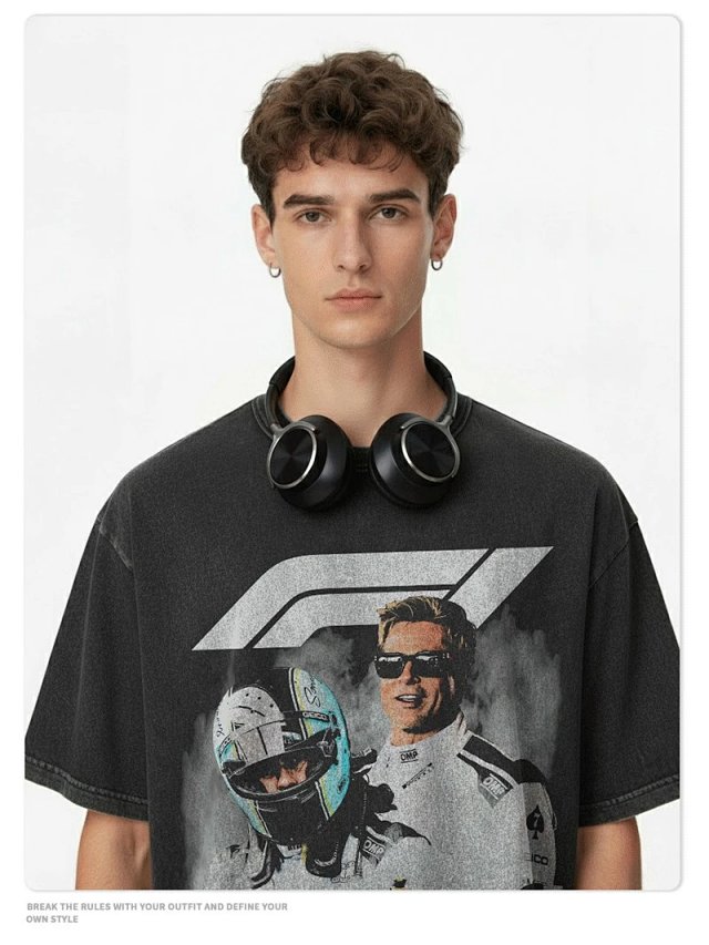 Other VintageRacer Retro Black Helmet Graphic T-Shirt - Buy on Kakobuysheetfind