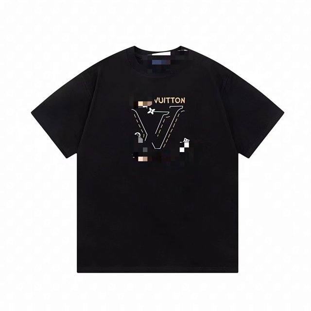 Louis Vuitton Louis Vuitton Black LV Logo Cotton Crew Neck T-Shirt - Buy on Kakobuysheetfind