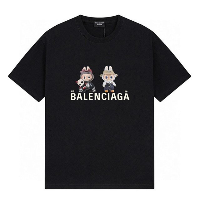 Balenciaga Balenciaga Black Cotton Cartoon Duo Logo Crew Neck T-Shirt - Buy on Kakobuysheetfind