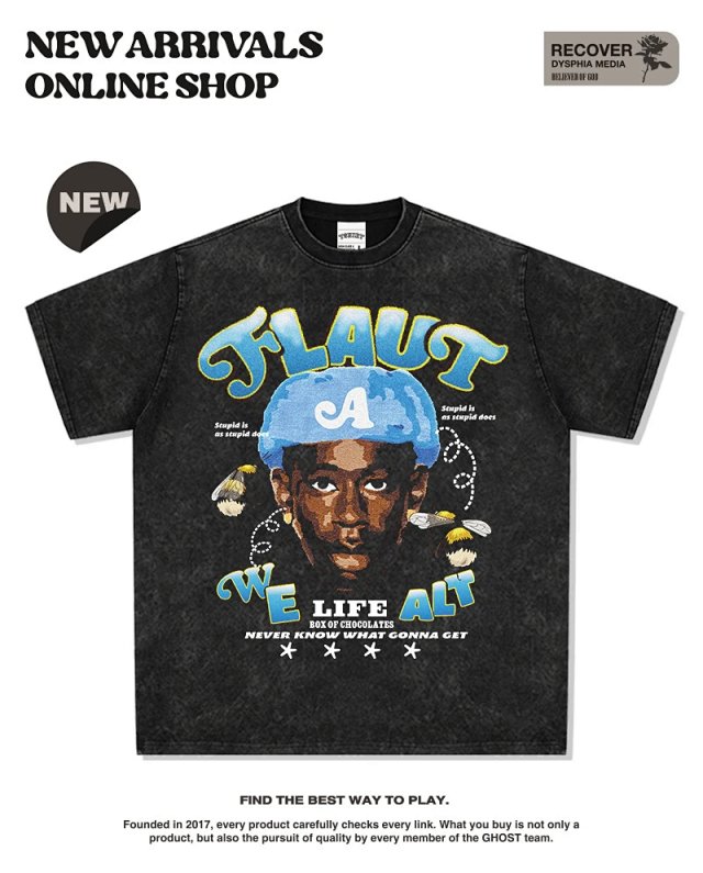 Other RECOVER Vintage Black Washed Y2K Street Graphic T-Shirt - Buy on Kakobuysheetfind