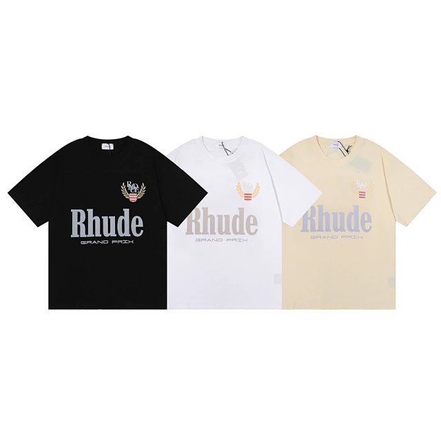 Rhude Rhude Black Logo Crest Cotton T-Shirt Vintage Streetwear - Buy on Kakobuysheetfind
