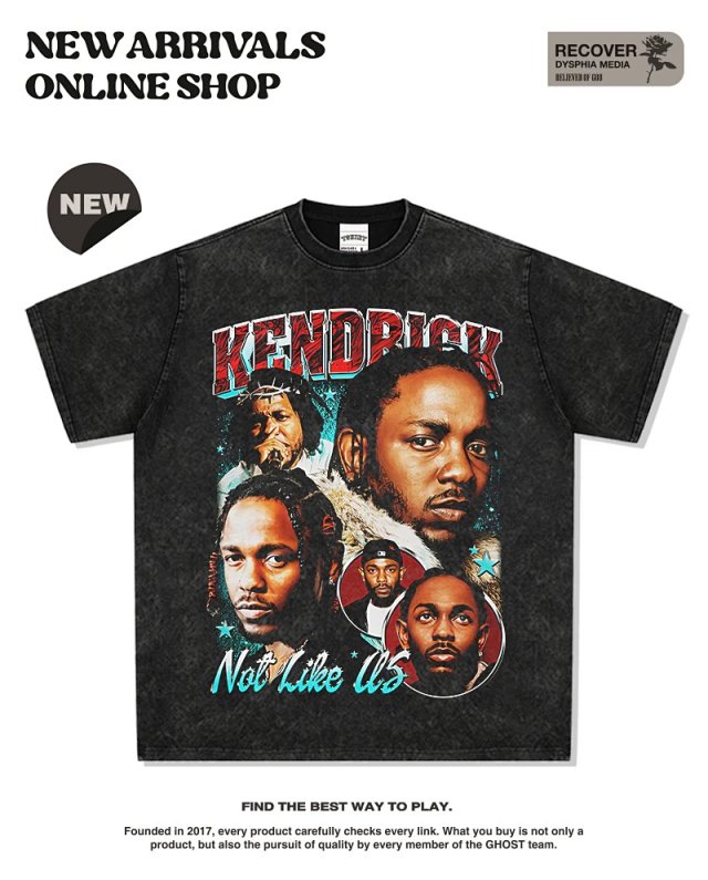 Other RECOVER Vintage Black Oversized Hip Hop Graphic T-Shirt - Buy on Kakobuysheetfind