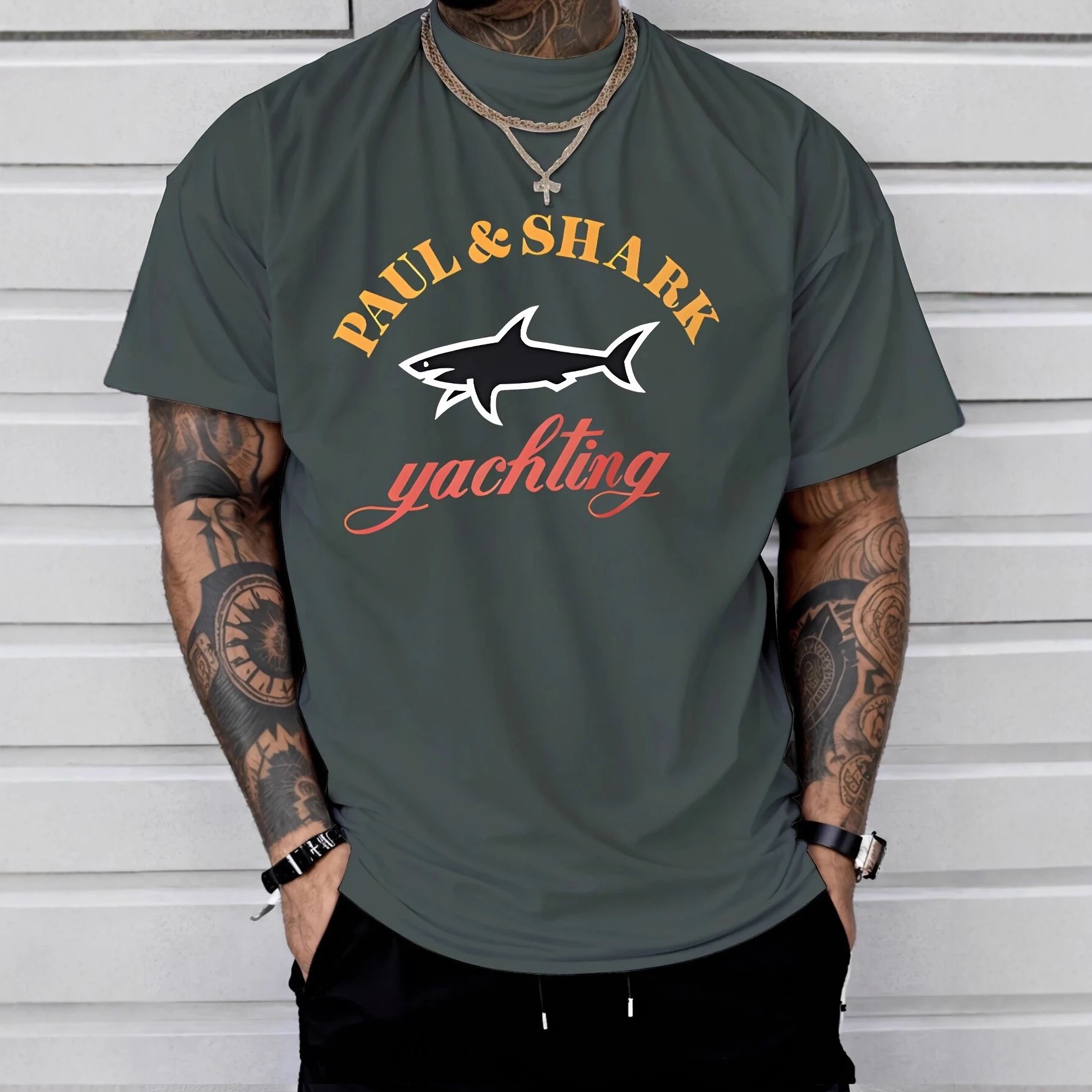 Other Paul & Shark Nautical Shark Print Dark Green T-Shirt - Buy on Kakobuysheetfind