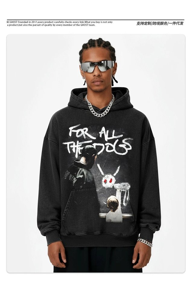 Other BCGHOST Black Graffiti Print Unisex Streetwear Hoodie - Buy on Kakobuysheetfind