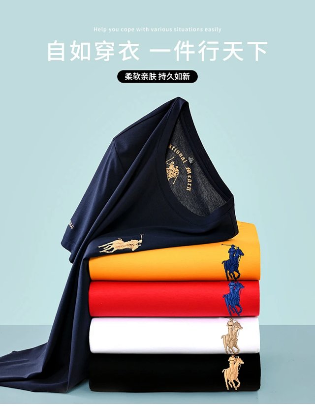 Ralph Lauren Ralph Lauren Deep Navy V-Neck Cotton T-Shirt Gold Polo Logo - Buy on Kakobuysheetfind
