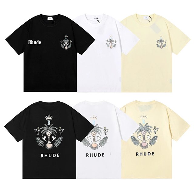 Rhude Rhude Crown Palm Totem Cotton T-Shirt Unisex Streetwear - Buy on Kakobuysheetfind