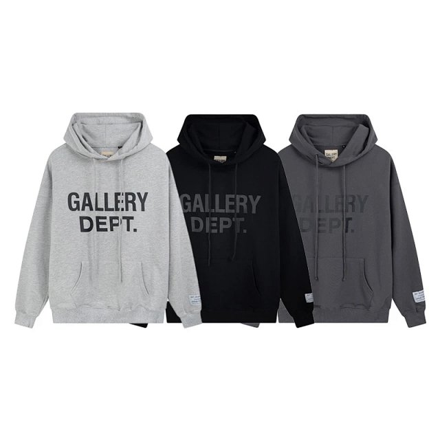Gallery Dept Gallery Dept Gray Logo Print Cotton Fleece Pullover Hoodie - Buy on Kakobuysheetfind